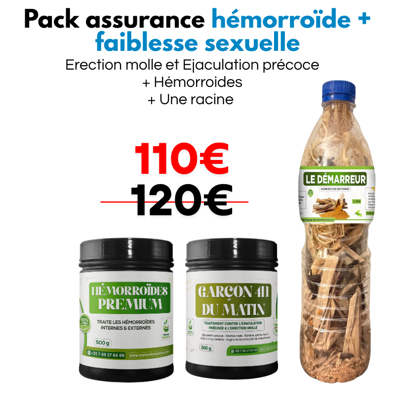 Pack assurance qui traite hémorroïdes + faiblesse sexuel