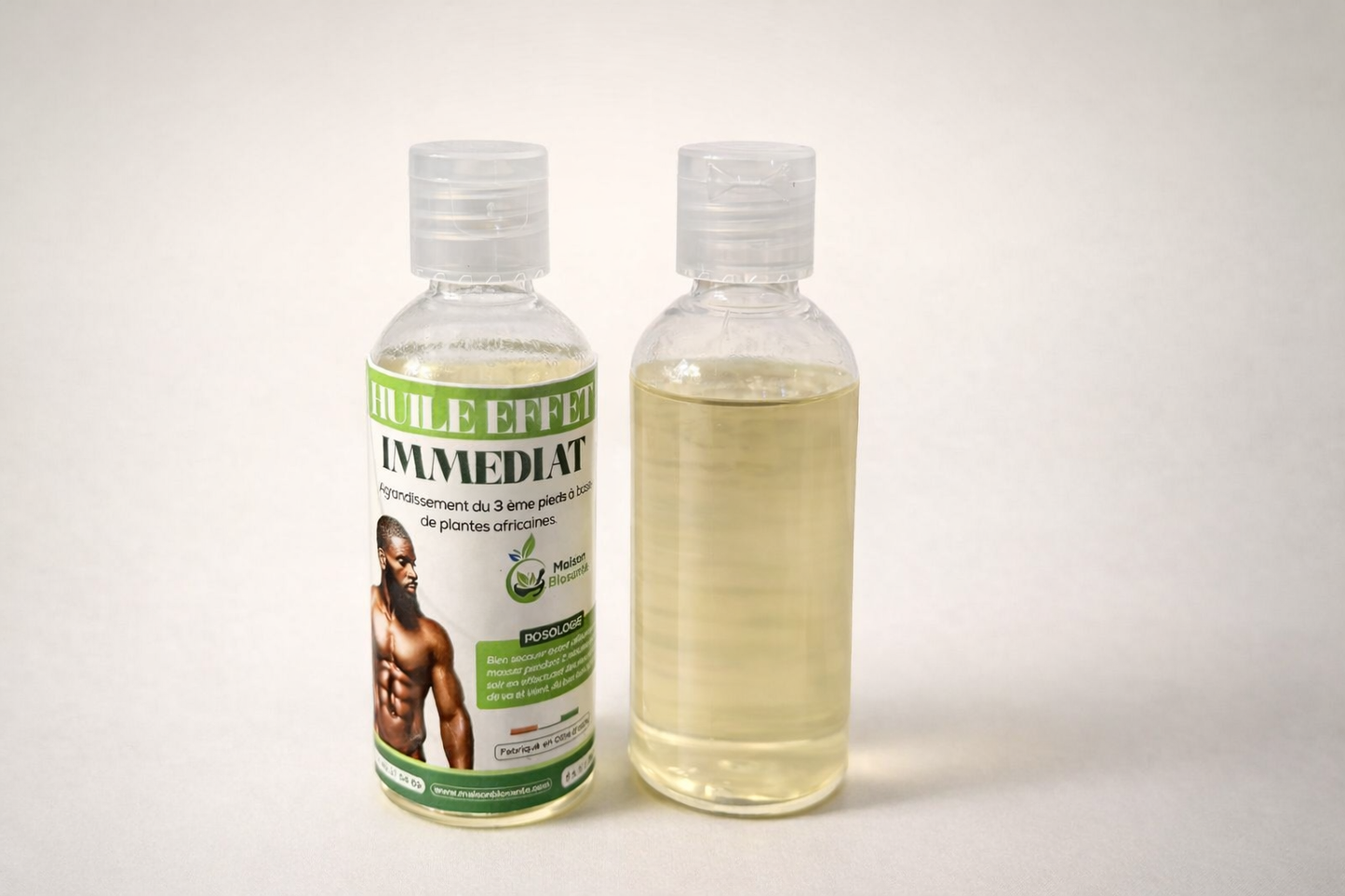 Huile Effet immédiat : AGRANDISSEMENT GÉNITAL DE L'HOMME 100% BIO