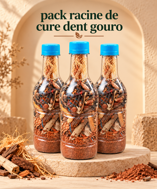 Pack 3 bouteille de "Racine cure dent Gouro"